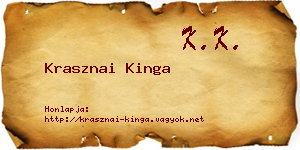 Krasznai Kinga névjegykártya